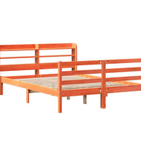 Massivholzbett ohne Matratze Wachsbraun 140x190 cm Kiefernholz