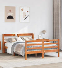 Massivholzbett ohne Matratze Wachsbraun 140x200 cm Kiefernholz