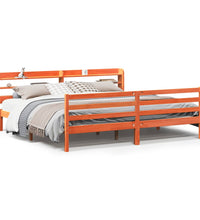 Massivholzbett ohne Matratze Wachsbraun 180x200 Kiefernholz