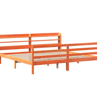 Massivholzbett ohne Matratze Wachsbraun 200x200 Kiefernholz