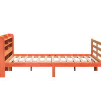 Massivholzbett ohne Matratze Wachsbraun 200x200 Kiefernholz