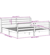 Massivholzbett ohne Matratze Wachsbraun 200x200 Kiefernholz