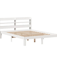 Bettgestell mit Kopfteil ohne Matratze Weiß 135x190 cm