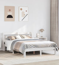 Bettgestell mit Kopfteil ohne Matratze Weiß 135x190 cm