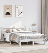 Bettgestell mit Kopfteil ohne Matratze Weiß 140x190 cm