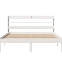 Bettgestell mit Kopfteil ohne Matratze Weiß 140x200 cm