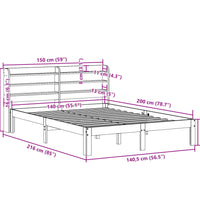 Bettgestell mit Kopfteil ohne Matratze Weiß 140x200 cm