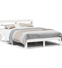 Bettgestell mit Kopfteil ohne Matratze Weiß 150x200 cm