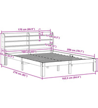 Bettgestell mit Kopfteil ohne Matratze 160x200 cm