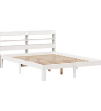 Bettgestell mit Kopfteil ohne Matratze Weiß 160x200 cm