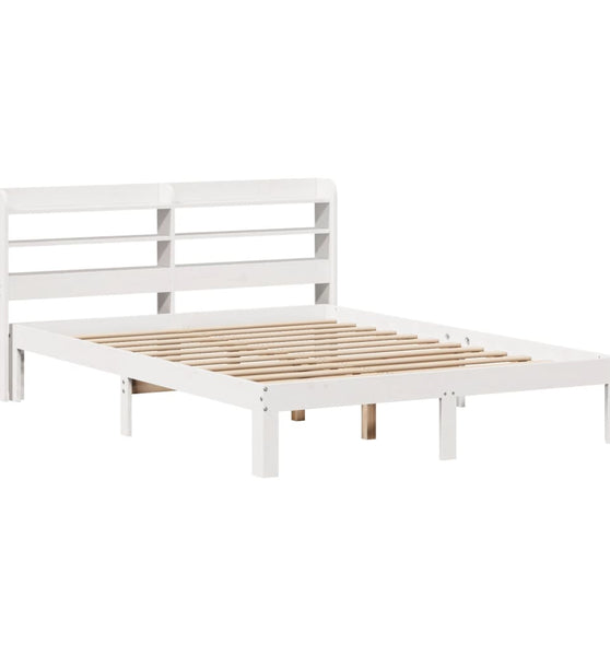 Bettgestell mit Kopfteil ohne Matratze Weiß 160x200 cm