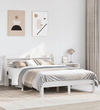 Bettgestell mit Kopfteil ohne Matratze Weiß 160x200 cm