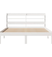 Bettgestell mit Kopfteil ohne Matratze Weiß 160x200 cm