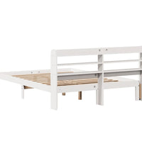 Bettgestell mit Kopfteil ohne Matratze Weiß 160x200 cm