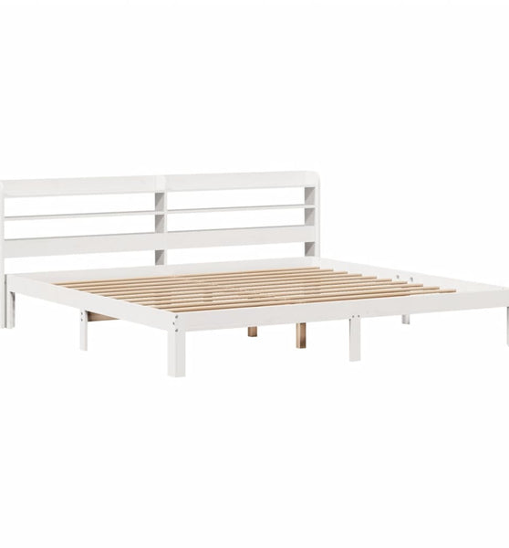 Bettgestell mit Kopfteil ohne Matratze Weiß 180x200 cm