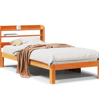 Massivholzbett ohne Matratze Wachsbraun 75x190 cm Kiefernholz