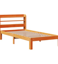 Massivholzbett ohne Matratze Wachsbraun 75x190 cm Kiefernholz