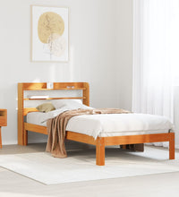 Massivholzbett ohne Matratze Wachsbraun 75x190 cm Kiefernholz