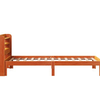 Massivholzbett ohne Matratze Wachsbraun 90x190 cm Kiefernholz