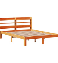 Massivholzbett ohne Matratze Wachsbraun 135x190 cm Kiefernholz