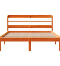 Massivholzbett ohne Matratze Wachsbraun 135x190 cm Kiefernholz