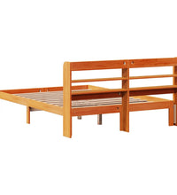 Massivholzbett ohne Matratze Wachsbraun 135x190 cm Kiefernholz