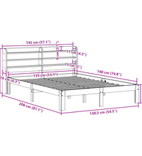Massivholzbett ohne Matratze Wachsbraun 135x190 cm Kiefernholz