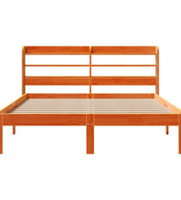 Massivholzbett ohne Matratze Wachsbraun 140x190 cm Kiefernholz