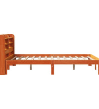 Massivholzbett ohne Matratze Wachsbraun 140x190 cm Kiefernholz