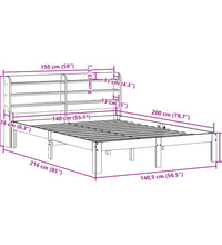 Massivholzbett ohne Matratze Wachsbraun 140x200 cm Kiefernholz