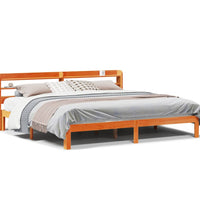 Massivholzbett ohne Matratze Wachsbraun 180x200 Kiefernholz