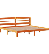 Massivholzbett ohne Matratze Wachsbraun 180x200 Kiefernholz