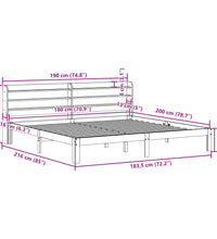 Massivholzbett ohne Matratze Wachsbraun 180x200 Kiefernholz