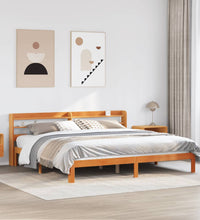 Massivholzbett ohne Matratze Wachsbraun 180x200 Kiefernholz