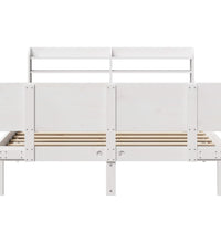 Bettgestell mit Kopfteil ohne Matratze Weiß 135x190 cm