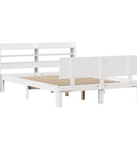 Bettgestell mit Kopfteil ohne Matratze Weiß 140x190 cm