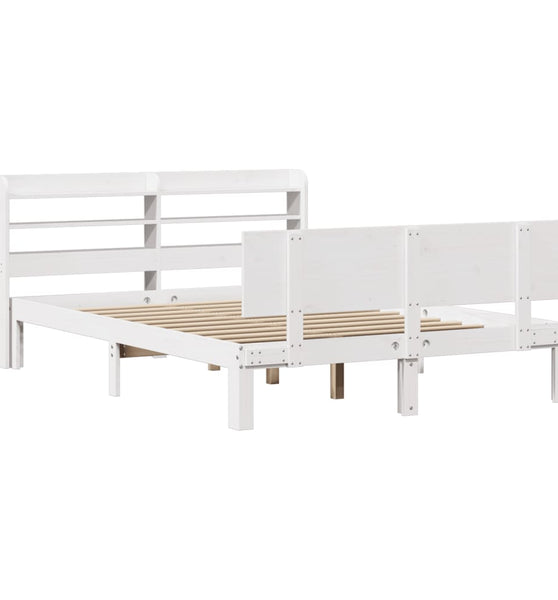 Bettgestell mit Kopfteil ohne Matratze Weiß 140x190 cm