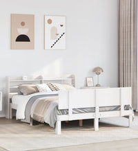 Bettgestell mit Kopfteil ohne Matratze Weiß 140x190 cm