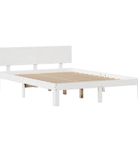 Bettgestell mit Kopfteil ohne Matratze Weiß 140x190 cm