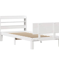 Bettgestell mit Kopfteil ohne Matratze Weiß 100x200 cm