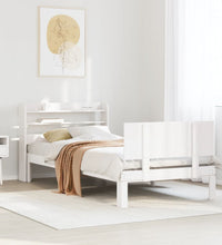 Bettgestell mit Kopfteil ohne Matratze Weiß 100x200 cm