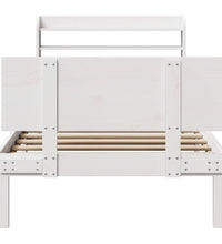 Bettgestell mit Kopfteil ohne Matratze Weiß 100x200 cm