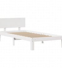 Bettgestell mit Kopfteil ohne Matratze Weiß 100x200 cm