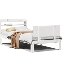 Bettgestell mit Kopfteil ohne Matratze Weiß 100x200 cm
