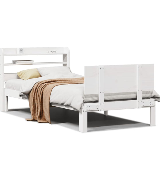 Bettgestell mit Kopfteil ohne Matratze Weiß 100x200 cm