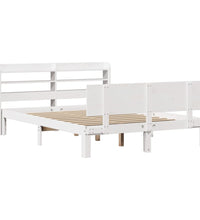 Bettgestell mit Kopfteil ohne Matratze Weiß 140x200 cm