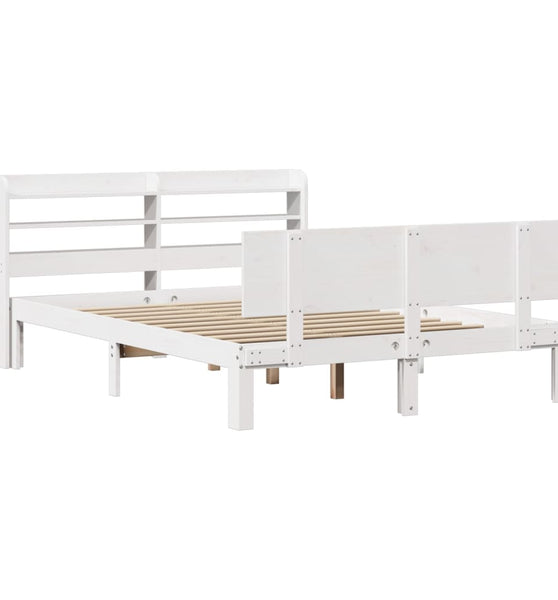 Bettgestell mit Kopfteil ohne Matratze Weiß 140x200 cm