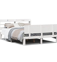 Bettgestell mit Kopfteil ohne Matratze Weiß 140x200 cm