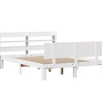 Bettgestell mit Kopfteil ohne Matratze Weiß 150x200 cm
