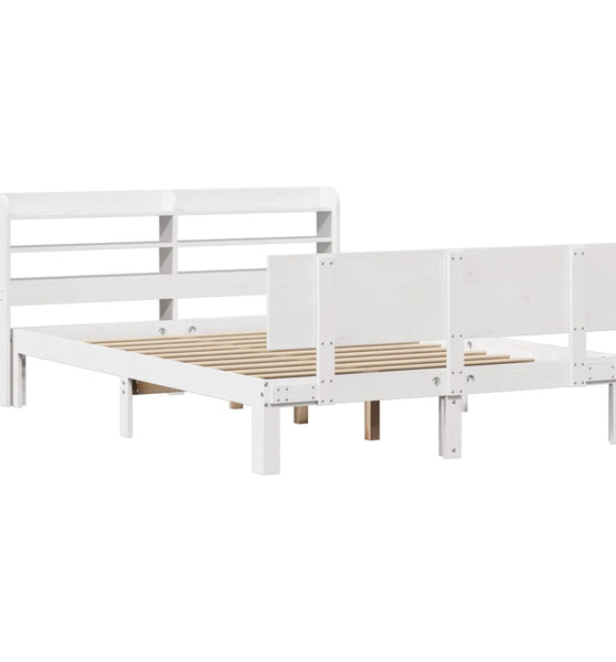 Bettgestell mit Kopfteil ohne Matratze Weiß 150x200 cm